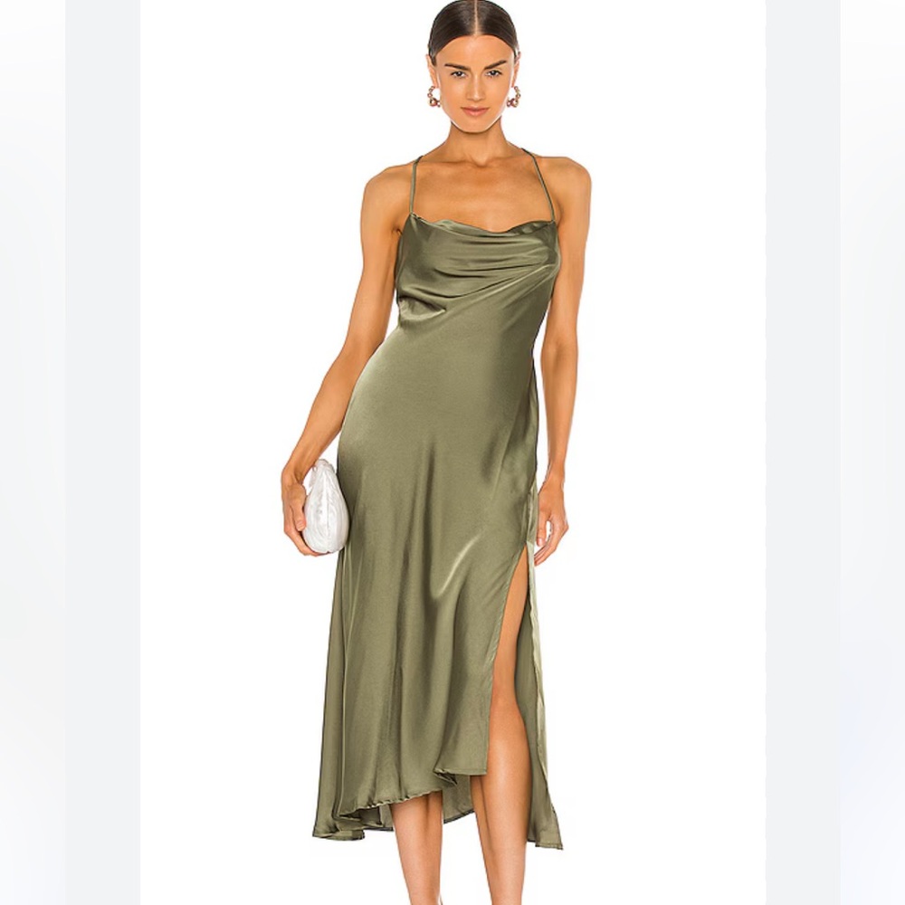 ASTR x Gaia Olive Sage Green Midi Dress XS NWOT
